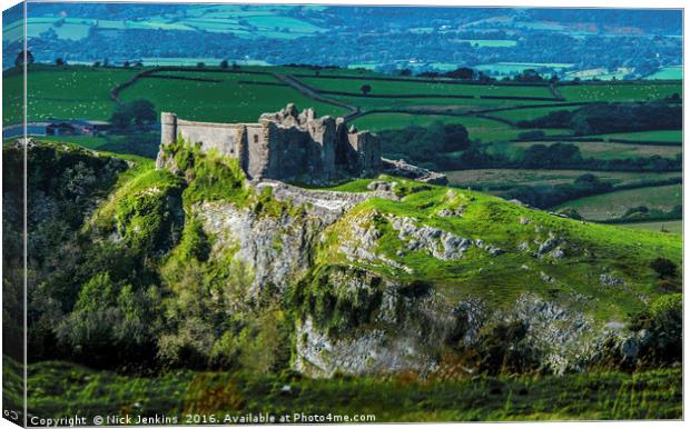 Carreg Cennen Castle Brecon Beacons Canvas Print by Nick Jenkins