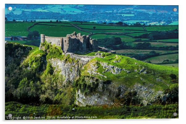 Carreg Cennen Castle Brecon Beacons Acrylic by Nick Jenkins