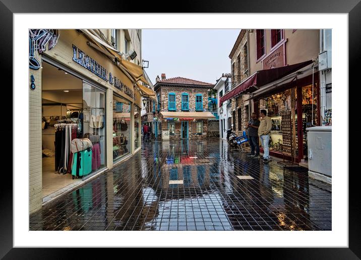 Street Reflection Framed Mounted Print by Valerie Paterson