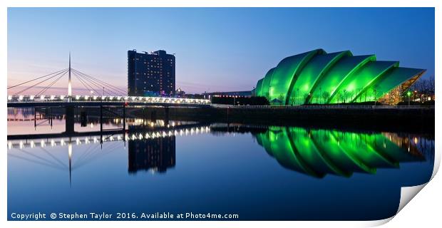 Glasgow Riverside Print by Stephen Taylor