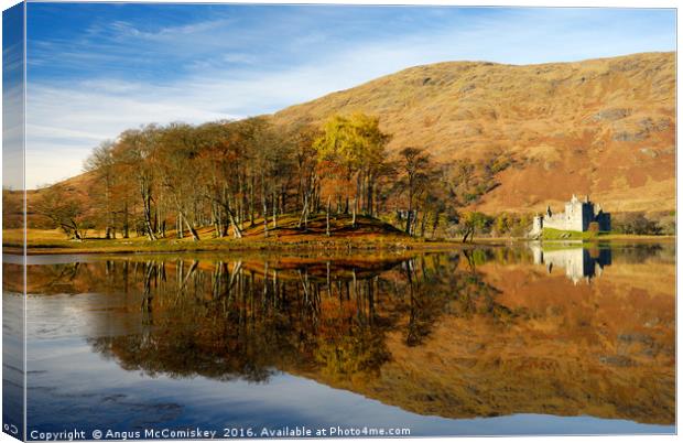 Autumn reflections Loch Awe Canvas Print by Angus McComiskey