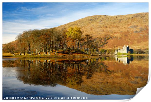 Autumn reflections Loch Awe Print by Angus McComiskey