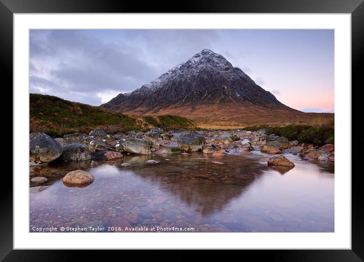 Stob Dearg at dawn Framed Mounted Print by Stephen Taylor