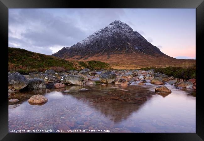 Stob Dearg at dawn Framed Print by Stephen Taylor