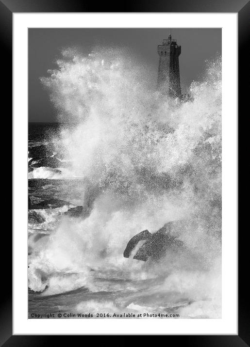 Lighthouse at Ploumanach in Brittany Framed Mounted Print by Colin Woods