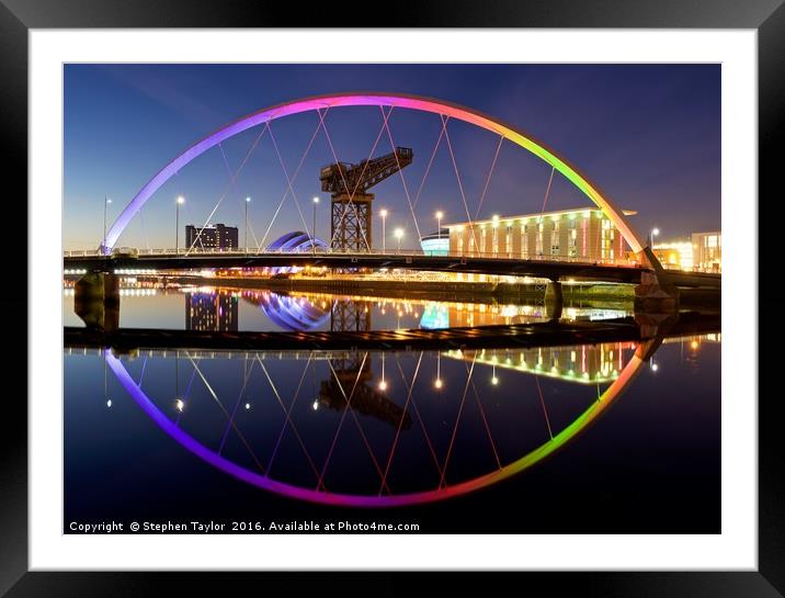 Clyde Arc Glasgow Framed Mounted Print by Stephen Taylor