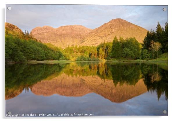 The Torren Lochan Glencoe Acrylic by Stephen Taylor