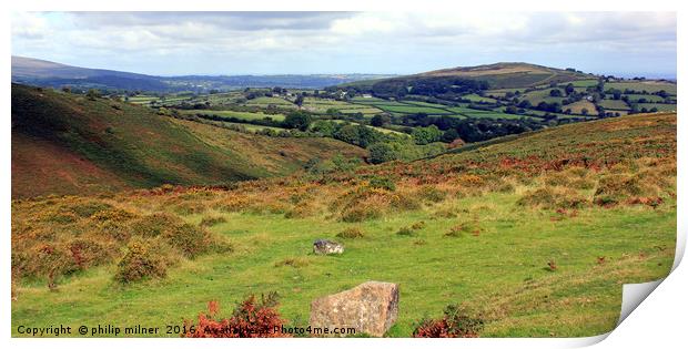 Views Across Dartmoor Print by philip milner