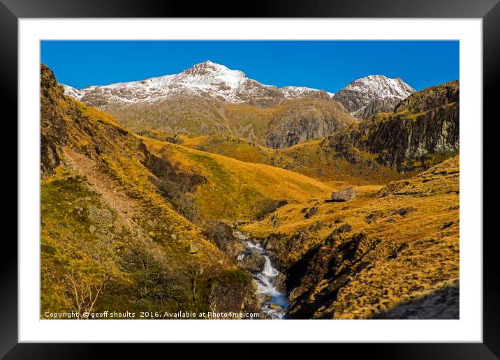 The Scafell massif from Upper Eskdale Framed Mounted Print by geoff shoults