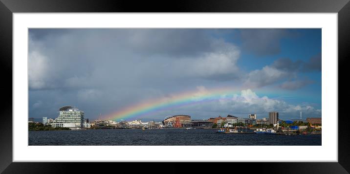 Cardiff Bay Rainbow Framed Mounted Print by Andrew Richards