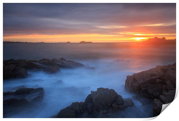 Sunset at Cobo Guernsey Print by chris smith
