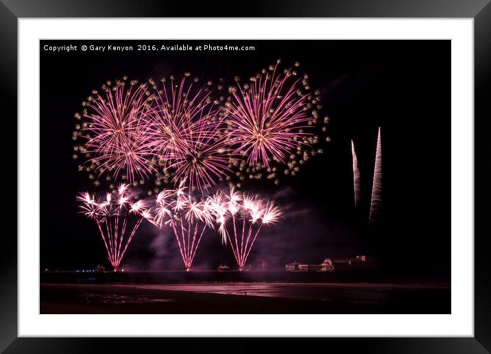 Pink FireworksBlackpool Framed Mounted Print by Gary Kenyon