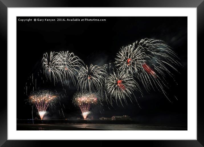 Blackpool Fireworks Framed Mounted Print by Gary Kenyon
