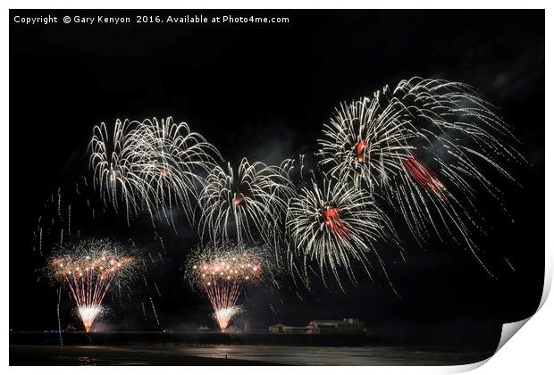 Blackpool Fireworks Print by Gary Kenyon