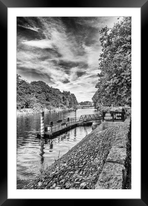 Castle Water Bus Stop 1 Mono Framed Mounted Print by Steve Purnell
