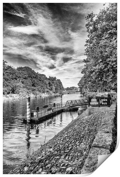 Castle Water Bus Stop 1 Mono Print by Steve Purnell