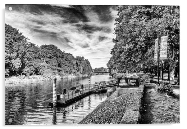 Castle Water Bus Stop 2 Mono Acrylic by Steve Purnell