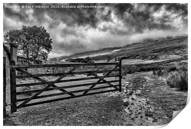 Whernside Under Cloud Print by Reg K Atkinson