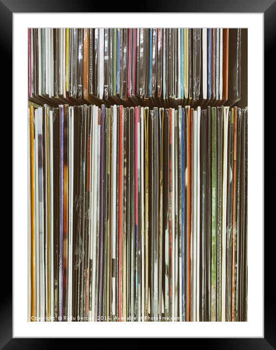 Top View Of Old Vinyl Record Cases Framed Mounted Print by Radu Bercan