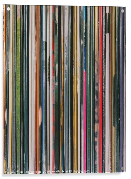 Top View Of Old Vinyl Record Cases Acrylic by Radu Bercan