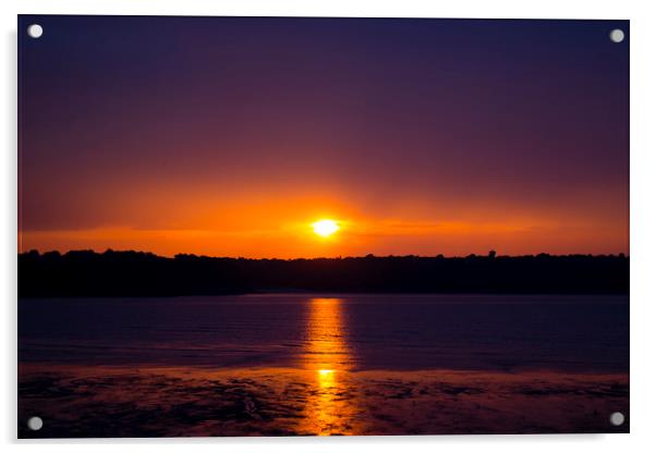 Sunset in Bretagne Acrylic by michael Bryan