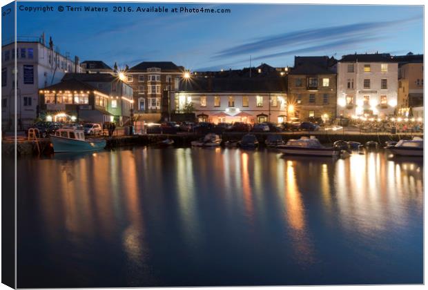 Busy Night at Custom House Quay Canvas Print by Terri Waters