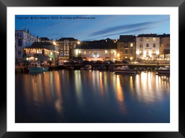 Busy Night at Custom House Quay Framed Mounted Print by Terri Waters
