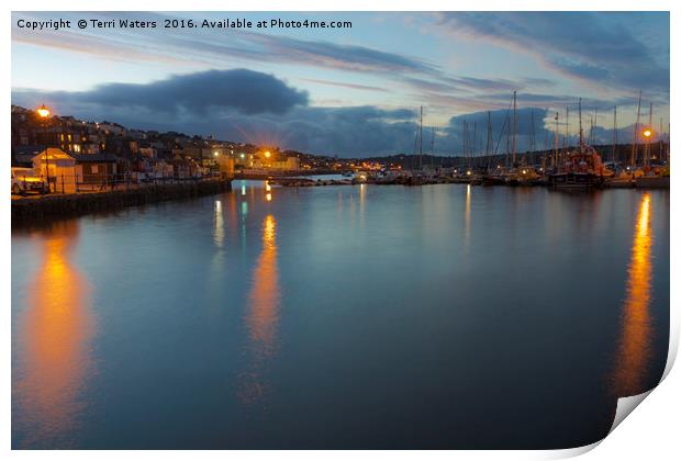 Falmouth Inner Harbour Print by Terri Waters