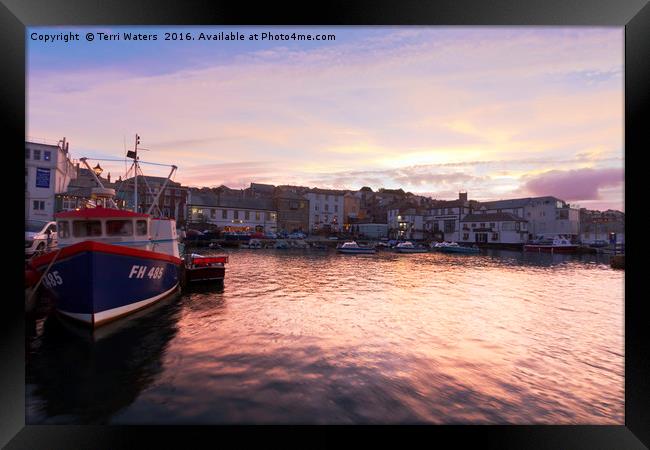 Sunset In Falmouth Framed Print by Terri Waters