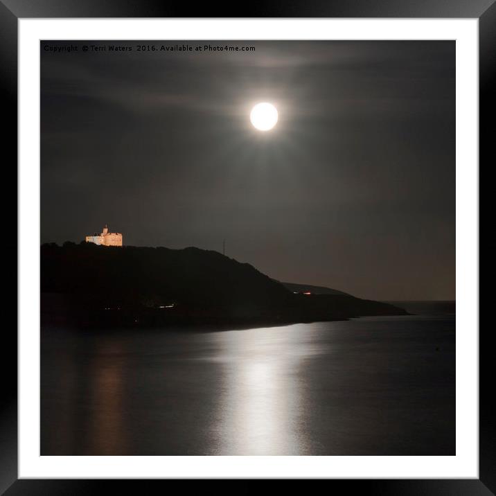 Pendennis Castle at Night Framed Mounted Print by Terri Waters