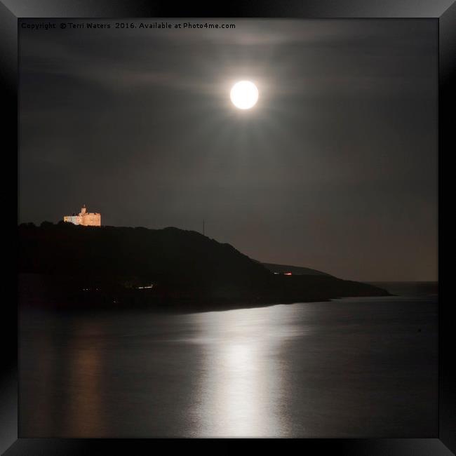 Pendennis Castle at Night Framed Print by Terri Waters