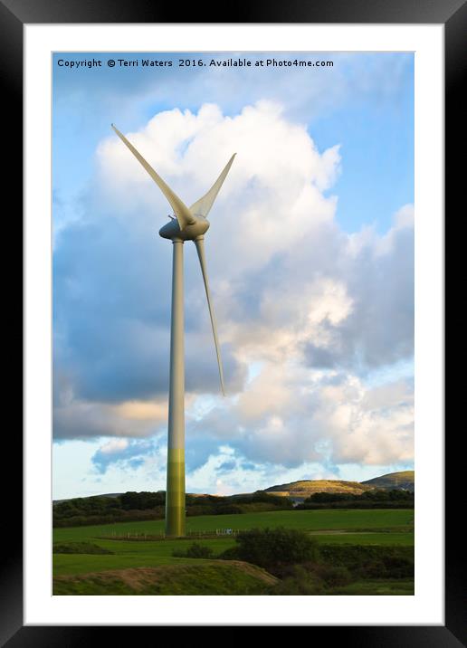 Wind Turbine Cornwall Framed Mounted Print by Terri Waters
