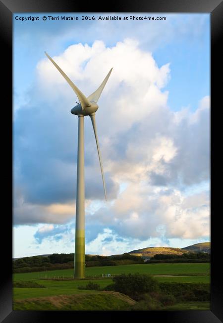 Wind Turbine Cornwall Framed Print by Terri Waters
