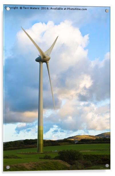 Wind Turbine Cornwall Acrylic by Terri Waters