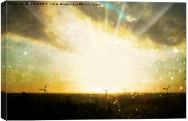 Wind Turbines Canvas Print by Terri Waters