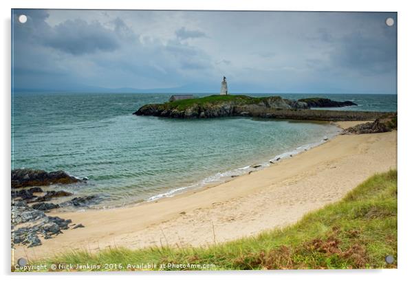 Beach on Llanddwyn Island Anglesey North Wales Acrylic by Nick Jenkins