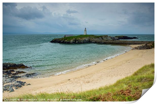 Beach on Llanddwyn Island Anglesey North Wales Print by Nick Jenkins