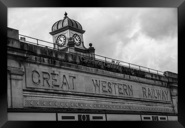 Cardiff Central Station Mono Framed Print by Steve Purnell
