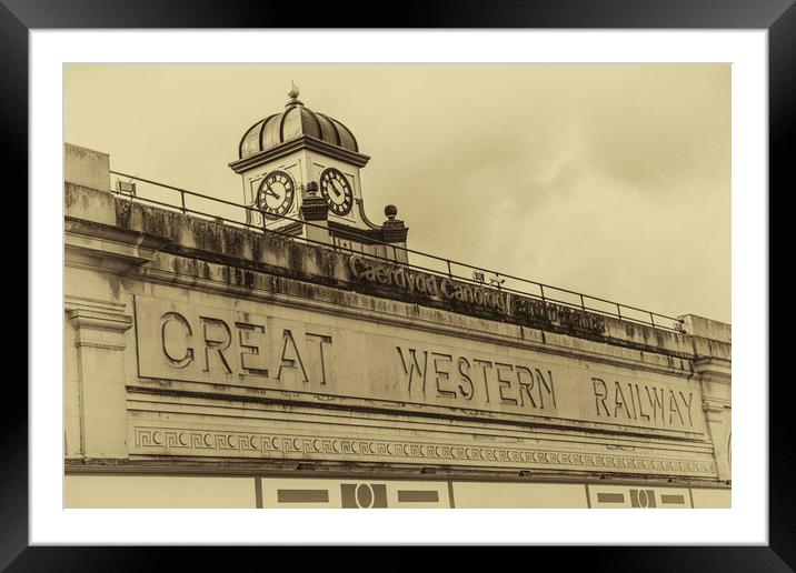 Cardiff Central Station Vintage Framed Mounted Print by Steve Purnell