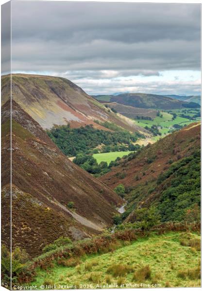 Dylife Gorge Powys Mid Wales Canvas Print by Nick Jenkins