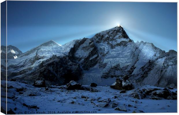 Everest Sunrise Canvas Print by Colin Woods