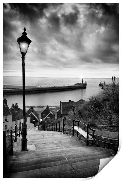 Whitby steps Print by sean clifford