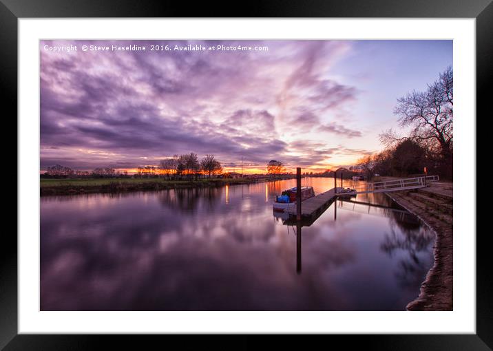 Sunset at Trent Lock Framed Mounted Print by Steve Haseldine