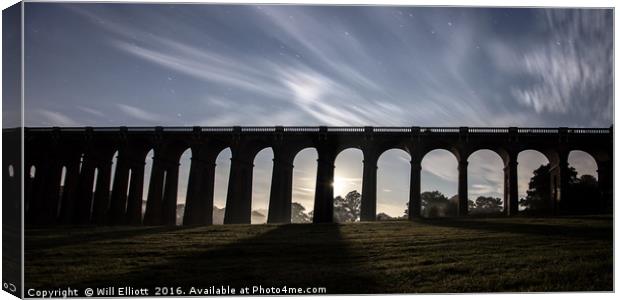 Balcombe Viaduct in the Moonlight Canvas Print by Will Elliott