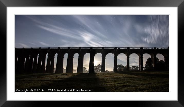 Balcombe Viaduct in the Moonlight Framed Mounted Print by Will Elliott
