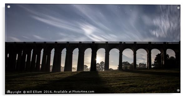 Balcombe Viaduct in the Moonlight Acrylic by Will Elliott
