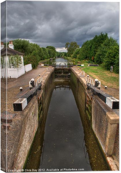 Wide Water Lock Harefield 3 Canvas Print by Chris Day