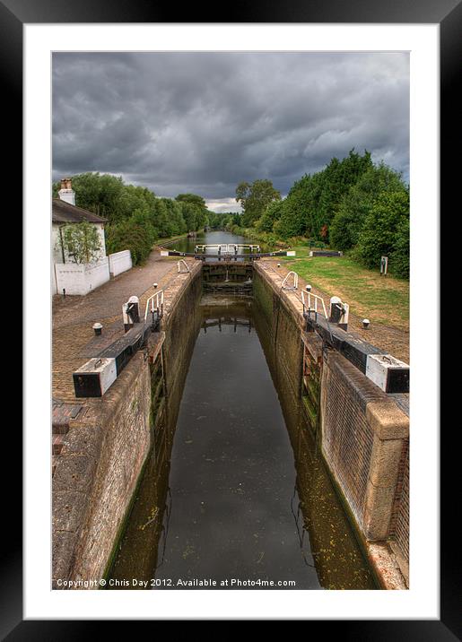 Wide Water Lock Harefield 3 Framed Mounted Print by Chris Day