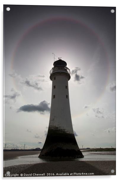 Perch Rock Lighthouse Halo Acrylic by David Chennell
