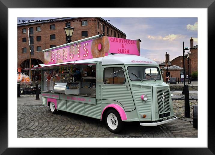 Food wagon in liverpool Framed Mounted Print by Derrick Fox Lomax
